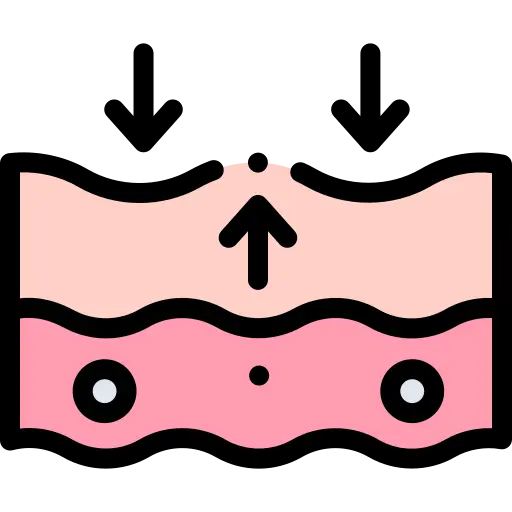 Icon representing natural treatment for reducing wrinkles and fine lines