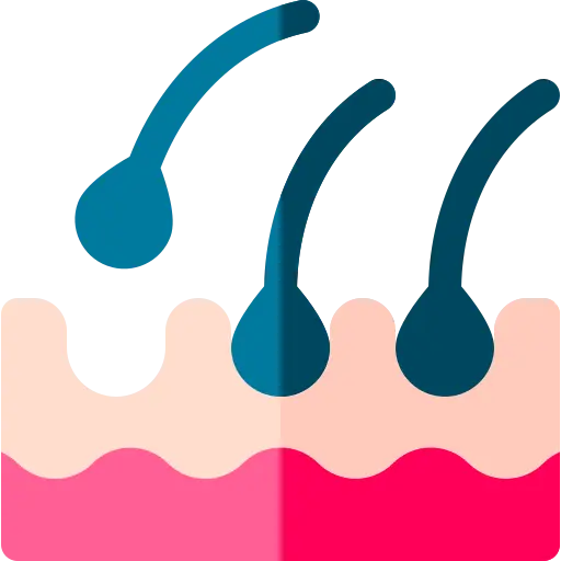 Icon showing skin structure representing natural restoration of facial volume without synthetic fillers