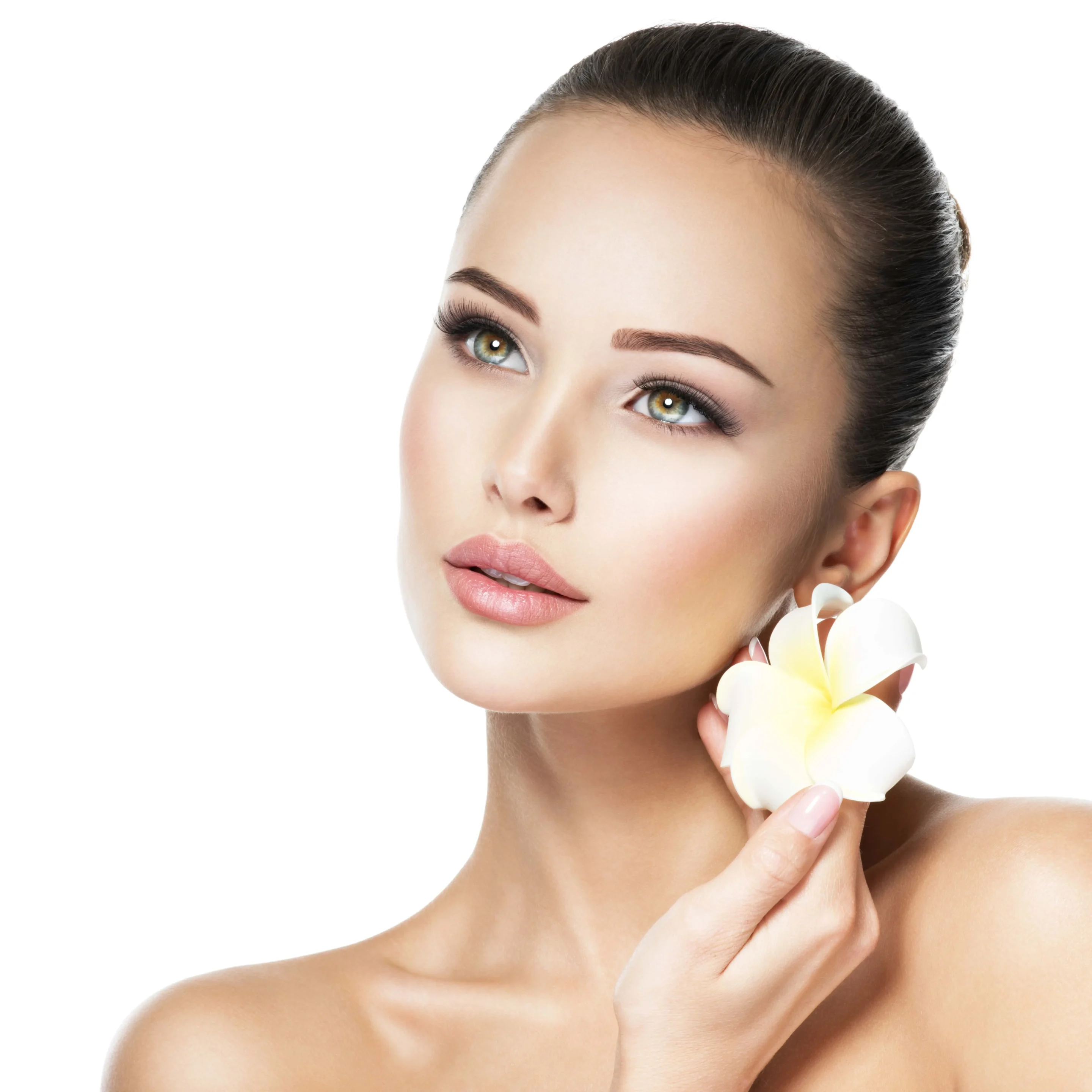 Woman holding a flower symbolizing the holistic and wellness-focused path to natural skin rejuvenation without foreign substances
